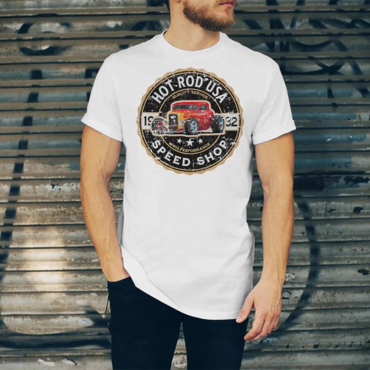 Hotrod Custom Car Automotive Nostalgia Distressed Premium Tri-Blend Unisex Jersey T-Shirt