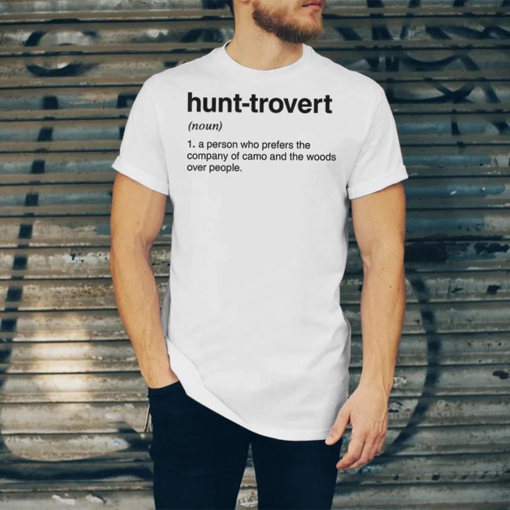 Hunt-Trovert Hunting Camo Woods Introvert Unisex Jersey T-Shirt