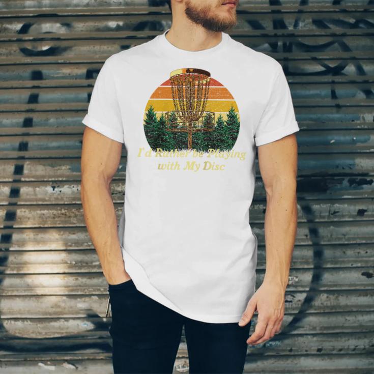 Id Rather Be Playing With My Disc Introvert Disc Golf Raglan Baseball Tee Unisex Jersey T-Shirt