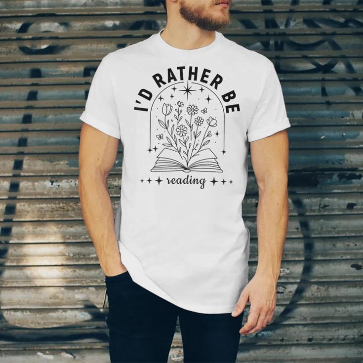 I’d Rather Be Reading Minimal Book Lover Arch Unisex Jersey T-Shirt