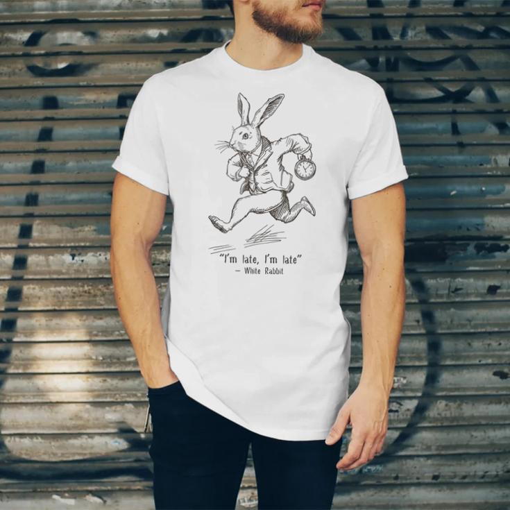 I'm Late I'm Late Rabbit From Alice Wonderland Book Unisex Jersey T-Shirt