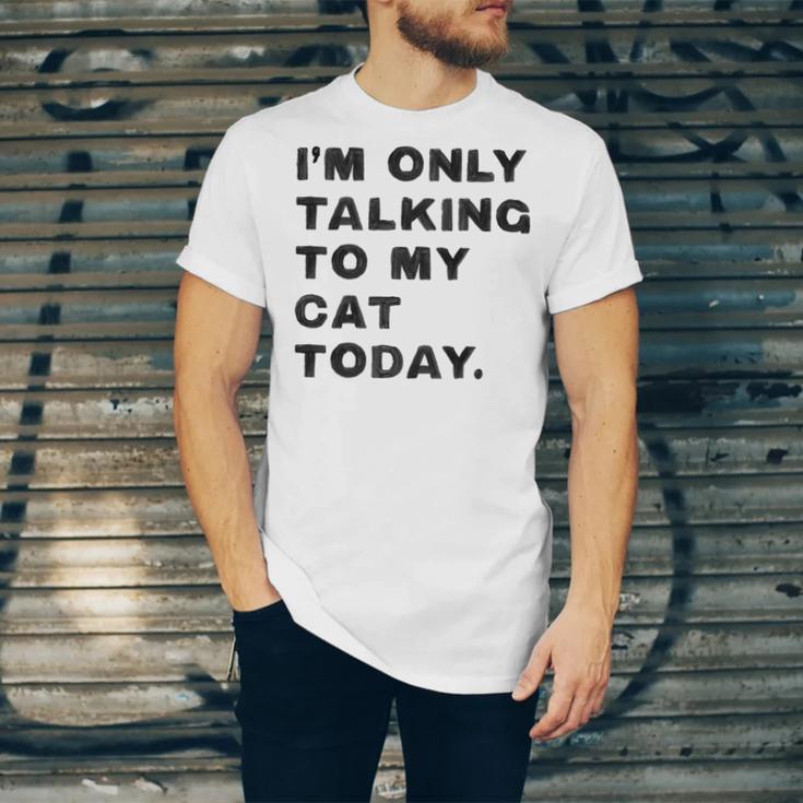 I'm Only Talking To My Cat Today Introvert Chalk Unisex Jersey T-Shirt