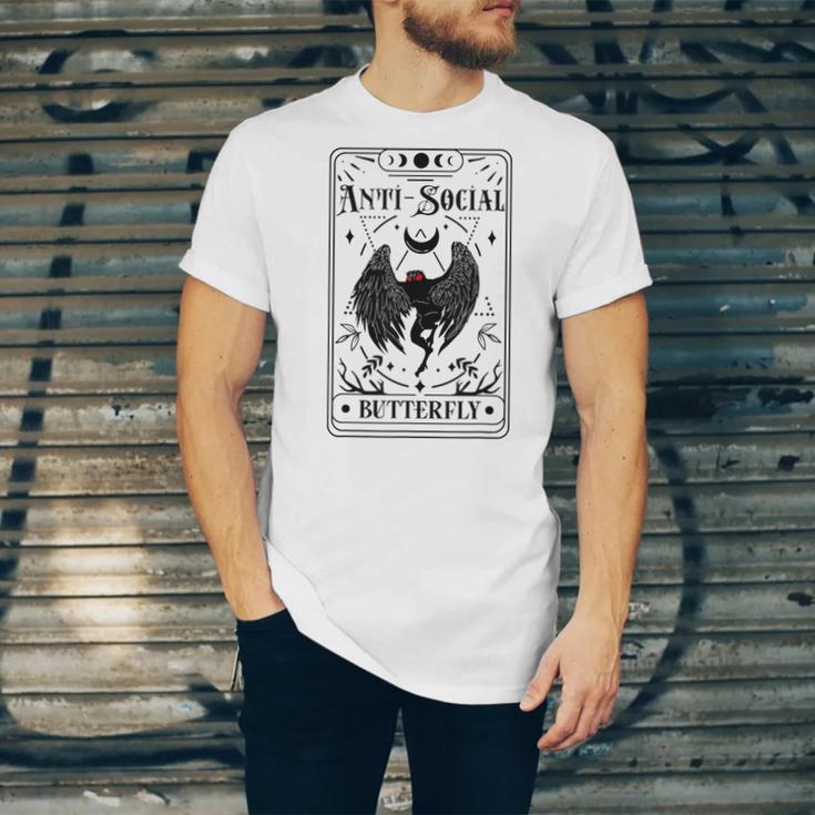 Introvert Apparel Emporium Mothman Tarot Card Antisocial Butterfly Cryptozoologist -Adults Grey Unisex Jersey T-Shirt Introvert Apparel Emporium Mothman Tarot Card Antisocial Butterfly Cryptozoologist -Adults Grey Unisex Jersey T-Shirt