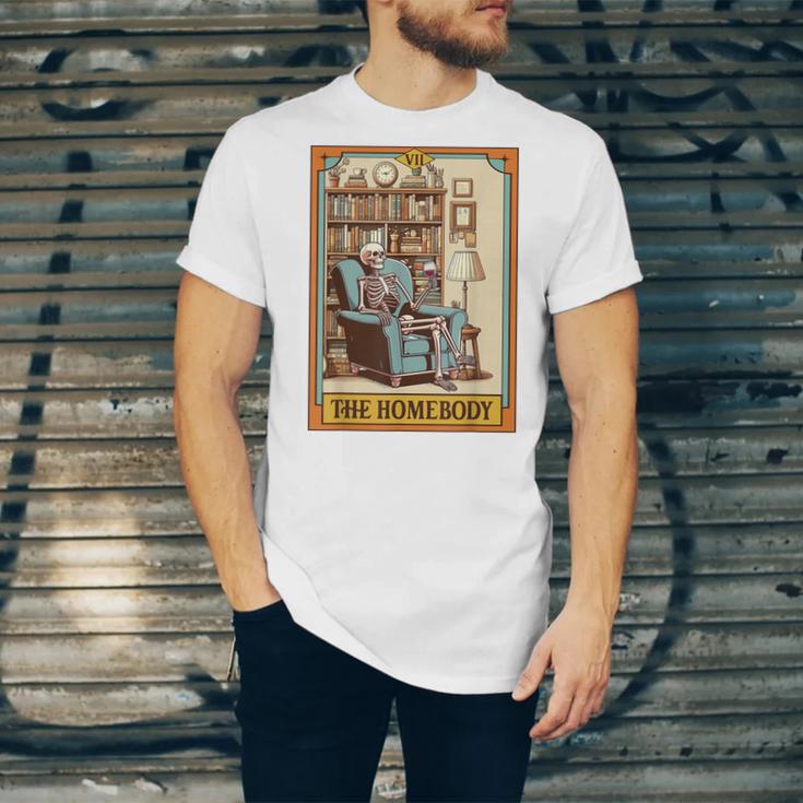 Introvert Homebody Awkward Skeleton The Homebody Tarot Card Unisex Jersey T-Shirt Introvert Homebody Awkward Skeleton The Homebody Tarot Card Unisex Jersey T-Shirt