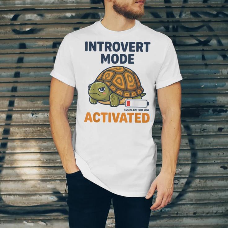 Introvert Mode Activated Low Social Battery Box Turtle Unisex Jersey T-Shirt