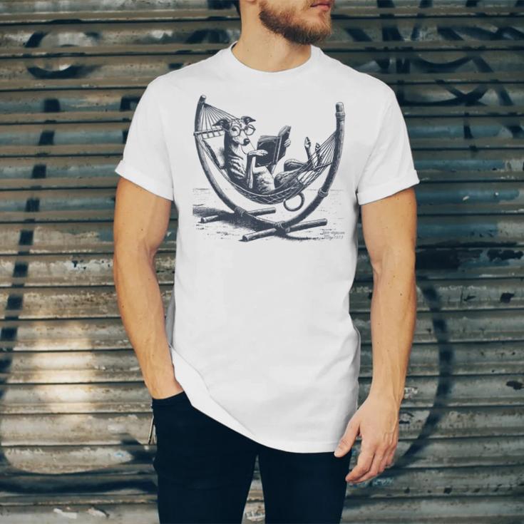 Italian Greyhound Whippet Dog Reading Book Hammock Iggy Mom Unisex Jersey T-Shirt Italian Greyhound Whippet Dog Reading Book Hammock Iggy Mom Unisex Jersey T-Shirt