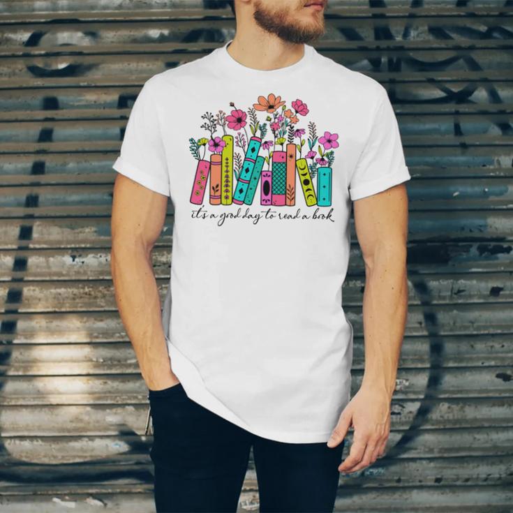 It's A Good Day To Read A Book Floral Book Lovers Librarian Unisex Jersey T-Shirt