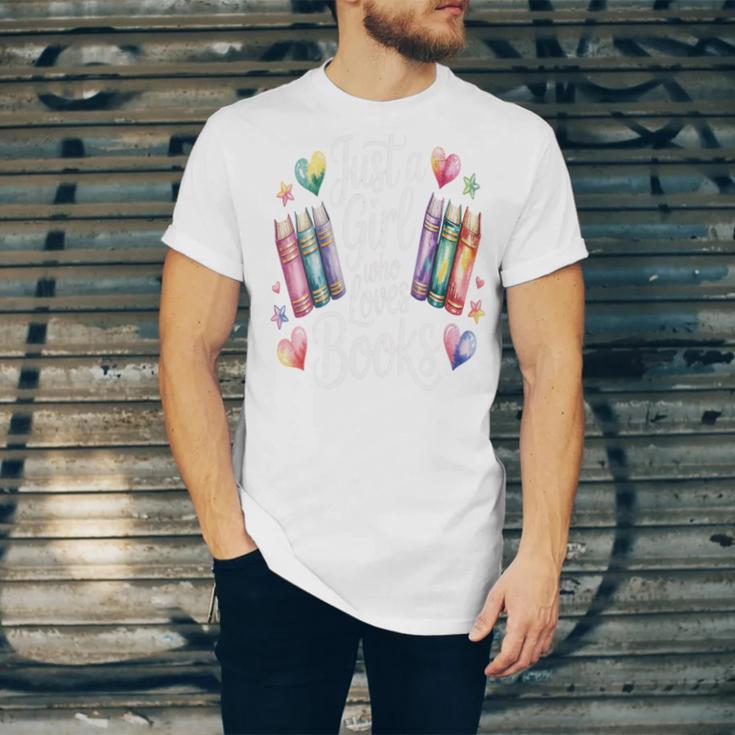 Just a Girl Who Loves Books Lover Reading Library Librarian Unisex Jersey T-Shirt Just a Girl Who Loves Books Lover Reading Library Librarian Unisex Jersey T-Shirt
