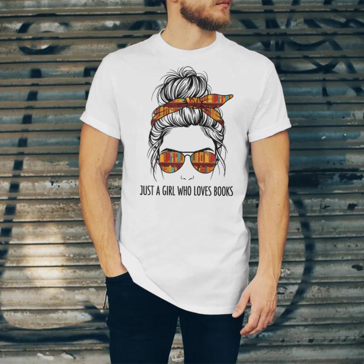 Just a Girl Who Loves Books Pajamas Shirt Reading Book Lover Unisex Jersey T-Shirt Just a Girl Who Loves Books Pajamas Shirt Reading Book Lover Unisex Jersey T-Shirt