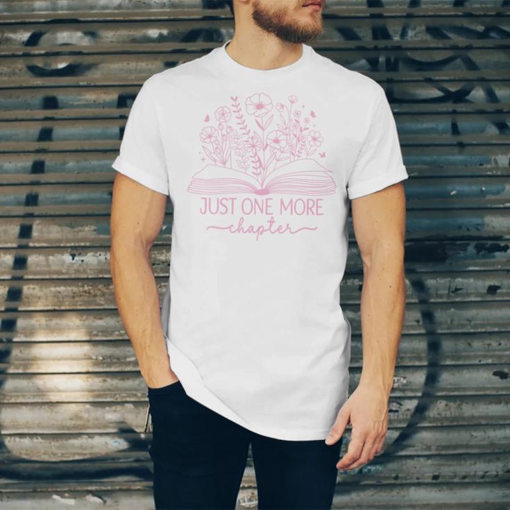 Just One More Chapter Bookish Book Reading Bright Hot Pink Unisex Jersey T-Shirt