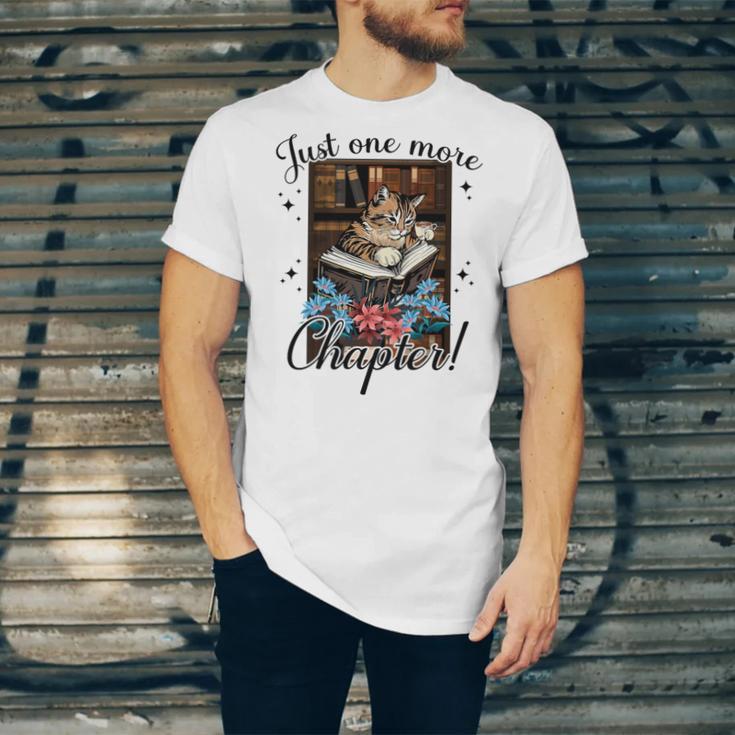 Just One More Chapter Cat Reading Books Coffee Lovers Premium Tri-Blend Unisex Jersey T-Shirt