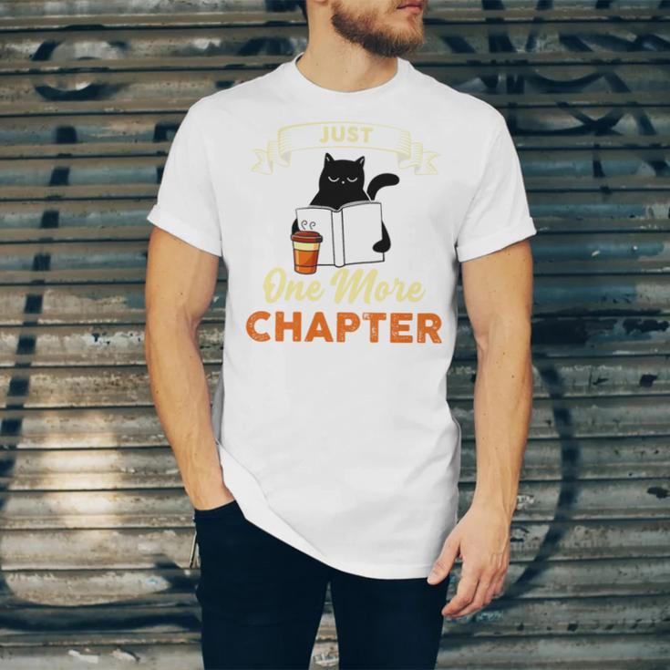 Just One More Chapter Fun Cat Coffee Reading Book Premium Tri-Blend Unisex Jersey T-Shirt
