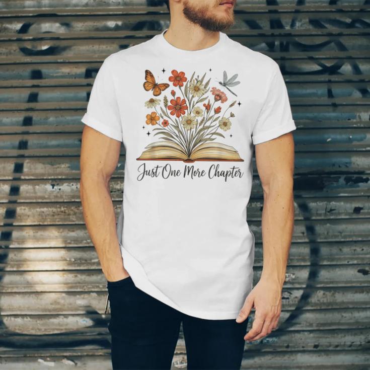 Just One More Chapter Open Book Flowers Unisex Jersey T-Shirt Just One More Chapter Open Book Flowers Unisex Jersey T-Shirt