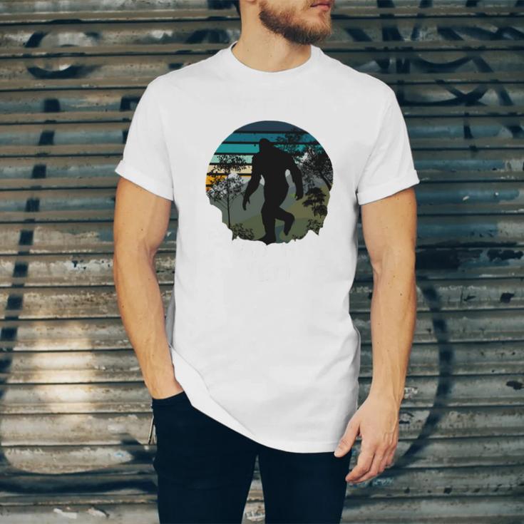 Just Me And My Yeti Retro Sunset Mountain Hiking Introvert Unisex Jersey T-Shirt