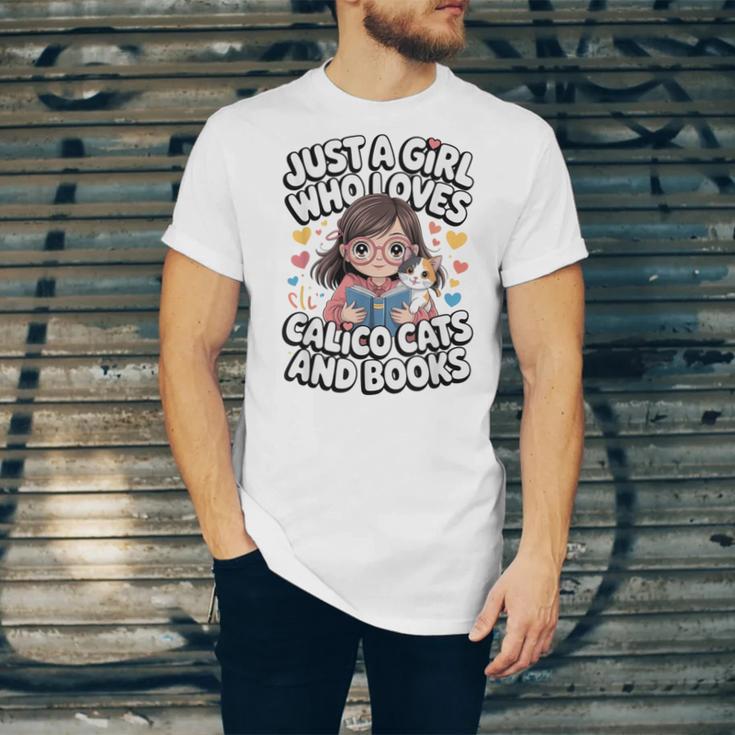 Kawaii Cat And Books Just A Girl Who Loves Both Unisex Jersey T-Shirt