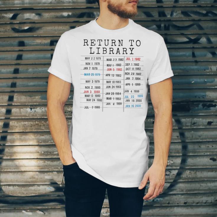 Library Card Due Date Stamp Book Lover Reading Vintage Read Unisex Jersey T-Shirt