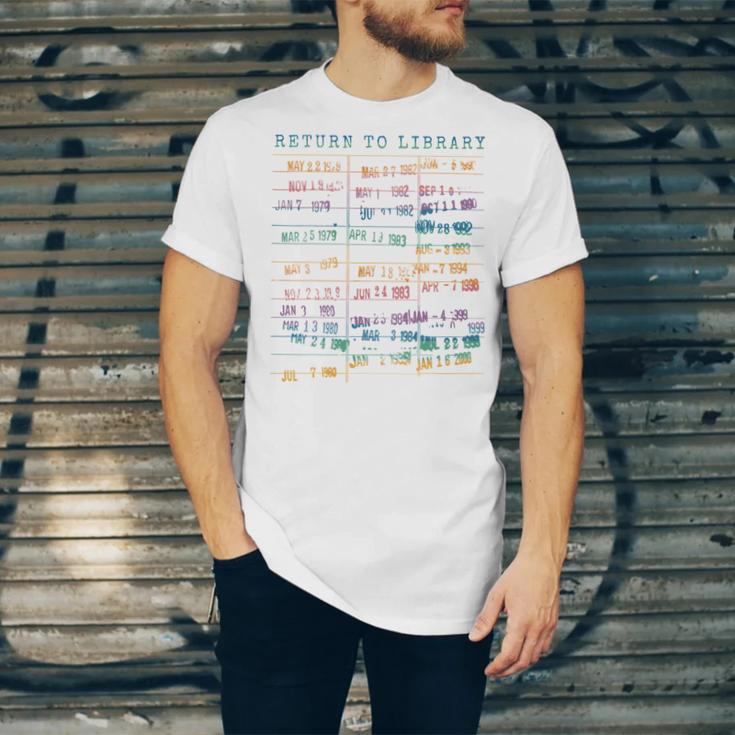 Library Card Vintage Book Due Date Bookish Rainbow Reading Unisex Jersey T-Shirt Library Card Vintage Book Due Date Bookish Rainbow Reading Unisex Jersey T-Shirt