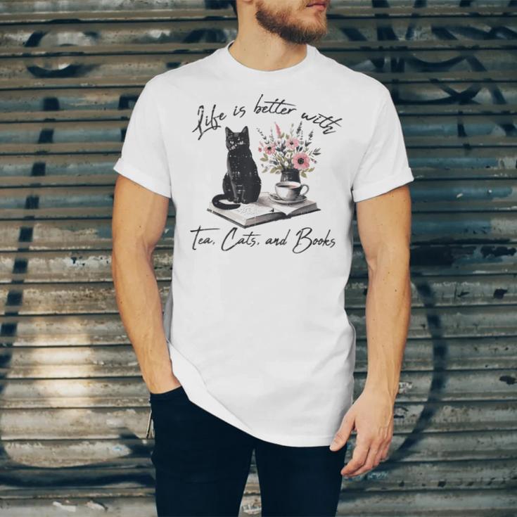 Life Better With 2 Cats Books Kitten Kitty Women Girls Kids Unisex Jersey T-Shirt