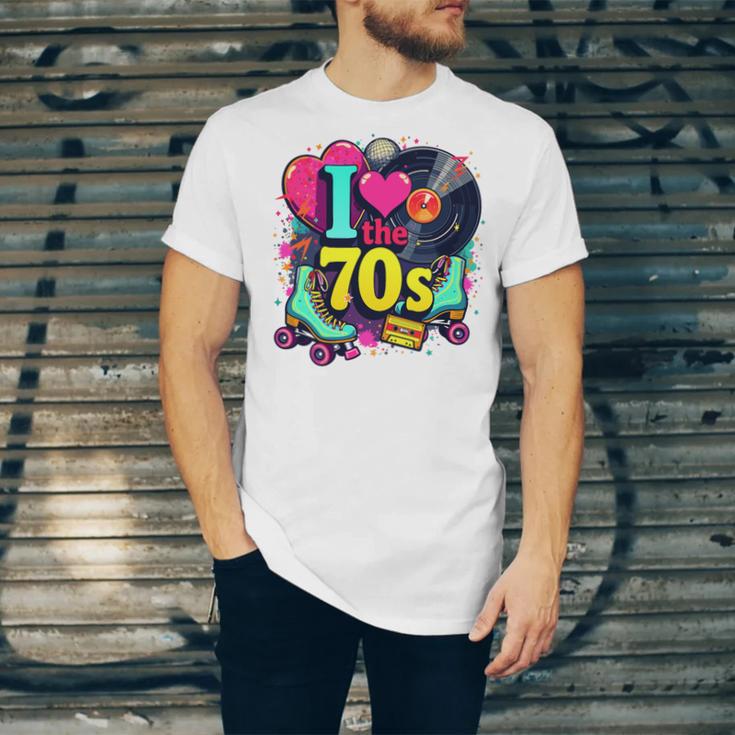 I Love The 70s Vintage Cassette Roller Vinyl Nostalgia 70s Premium Tri-Blend Unisex Jersey T-Shirt