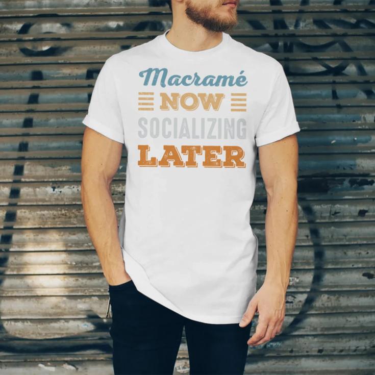 Macramé Now Minimal Socializing Introvert Vintage Unisex Jersey T-Shirt