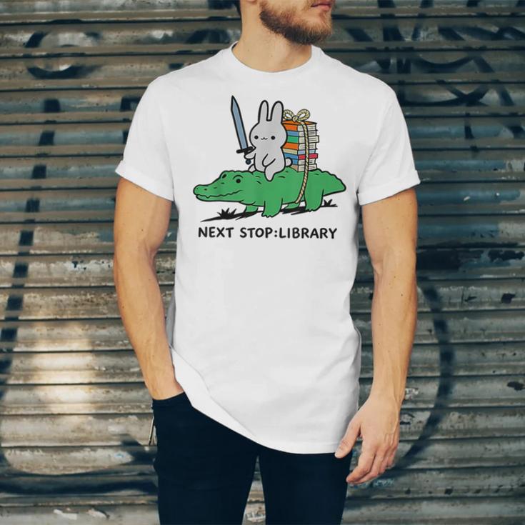 Next Stop Library Reading Book Unisex Jersey T-Shirt