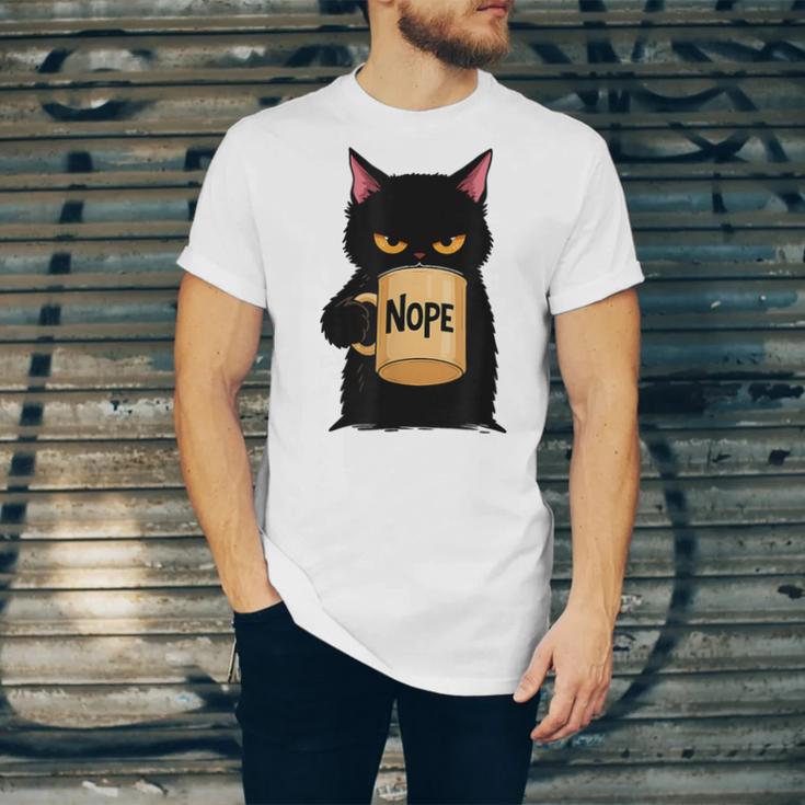 Nope Coffee Cat – Introvert Humor Monday Kitty Unisex Jersey T-Shirt Nope Coffee Cat – Introvert Humor Monday Kitty Unisex Jersey T-Shirt