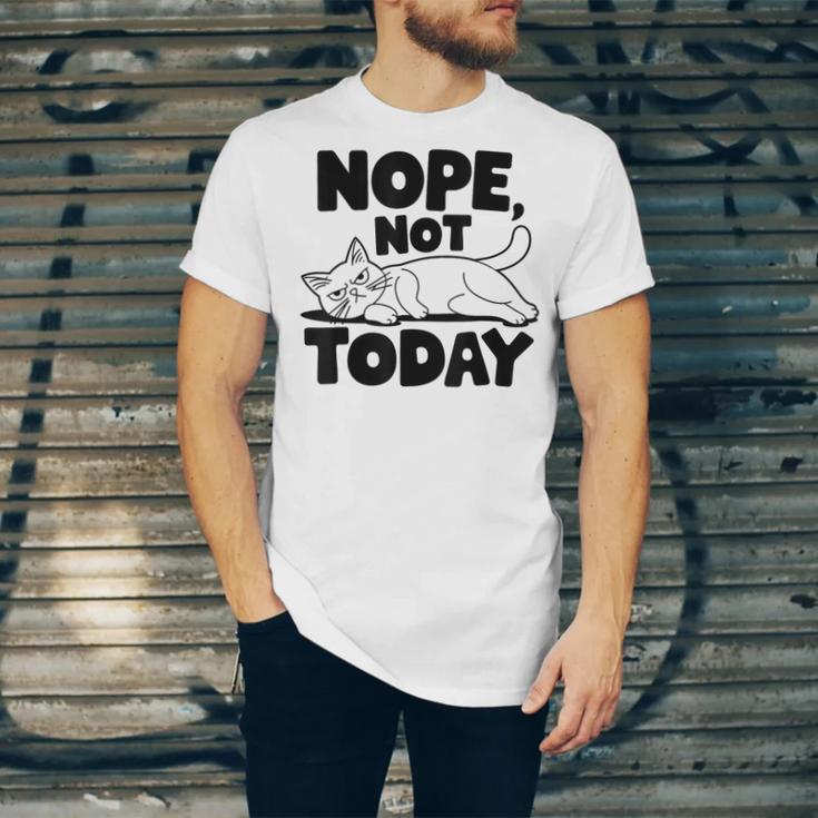 Nope Not Today Antisocial Introvert Cat Lover Men Women Kids Unisex Jersey T-Shirt
