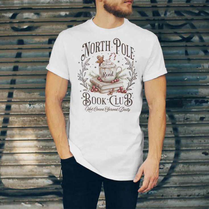 North Pole Book Club Christmas Xmas Hot Cocoa Bookish Unisex Jersey T-Shirt North Pole Book Club Christmas Xmas Hot Cocoa Bookish Unisex Jersey T-Shirt