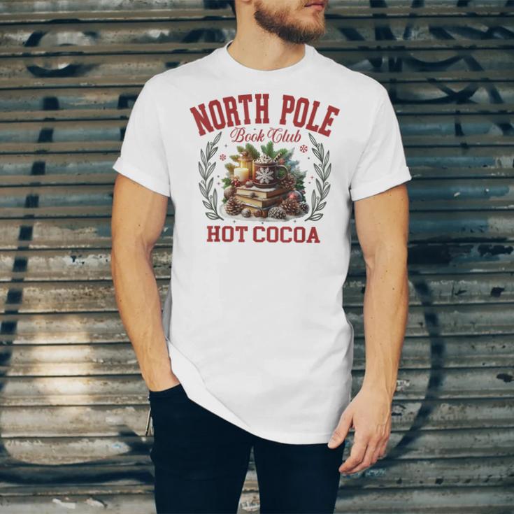 North Pole Book Club Hot Cocoa Bookworm Christmas Xmas Unisex Jersey T-Shirt North Pole Book Club Hot Cocoa Bookworm Christmas Xmas Unisex Jersey T-Shirt