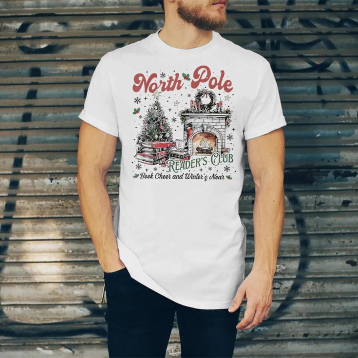 North Pole Book Club Book Lover Bookish Bookworm Christmas Unisex Jersey T-Shirt