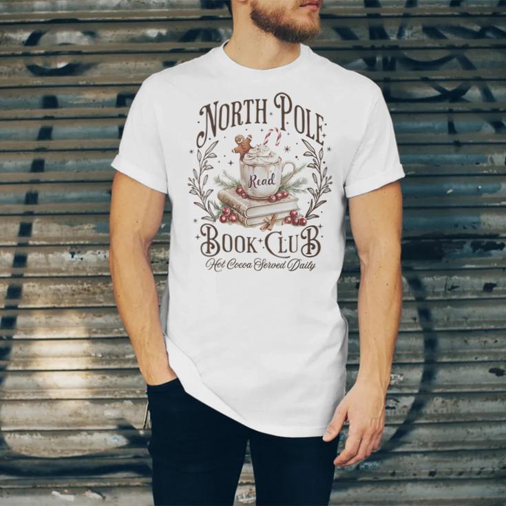 North Pole Readers Club Bookish Xmas Santa Book Reading Unisex Jersey T-Shirt