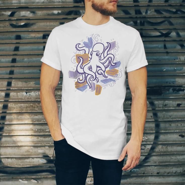 Octopus Book Reader Unisex Jersey T-Shirt