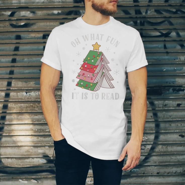Oh What Fun It Is To Read Book Christmas Tree Premium Tri-Blend Unisex Jersey T-Shirt Oh What Fun It Is To Read Book Christmas Tree Premium Tri-Blend Unisex Jersey T-Shirt