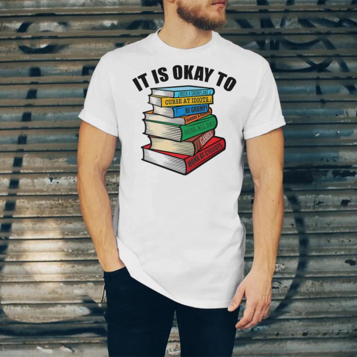 It Is Okay To Be a Grumpy Old Man Book Lover Premium Unisex Jersey T-Shirt