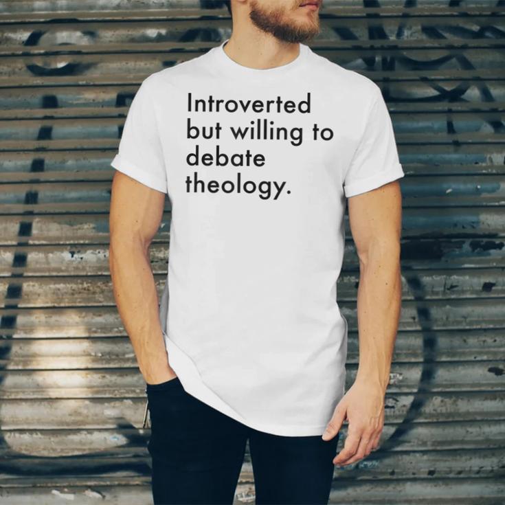 Theology Introvert Christian Conversation Starters Unisex Jersey T-Shirt