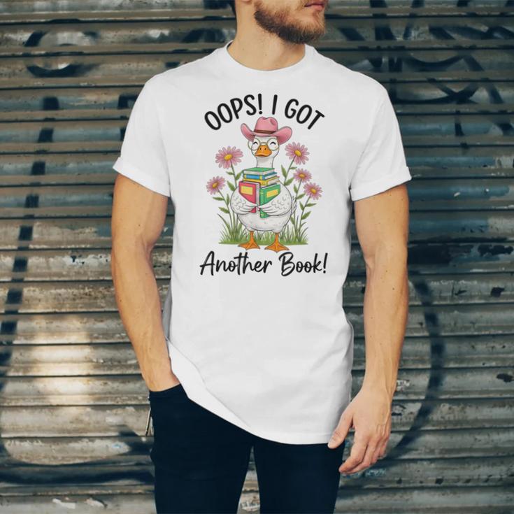 Oops I Got Another Book Cute Goose Librarian Reading Teacher Unisex Jersey T-Shirt