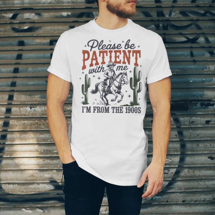 Please Be Patient I'm From The 1900s Cowboy Skeleton Unisex Jersey T-Shirt Please Be Patient I'm From The 1900s Cowboy Skeleton Unisex Jersey T-Shirt