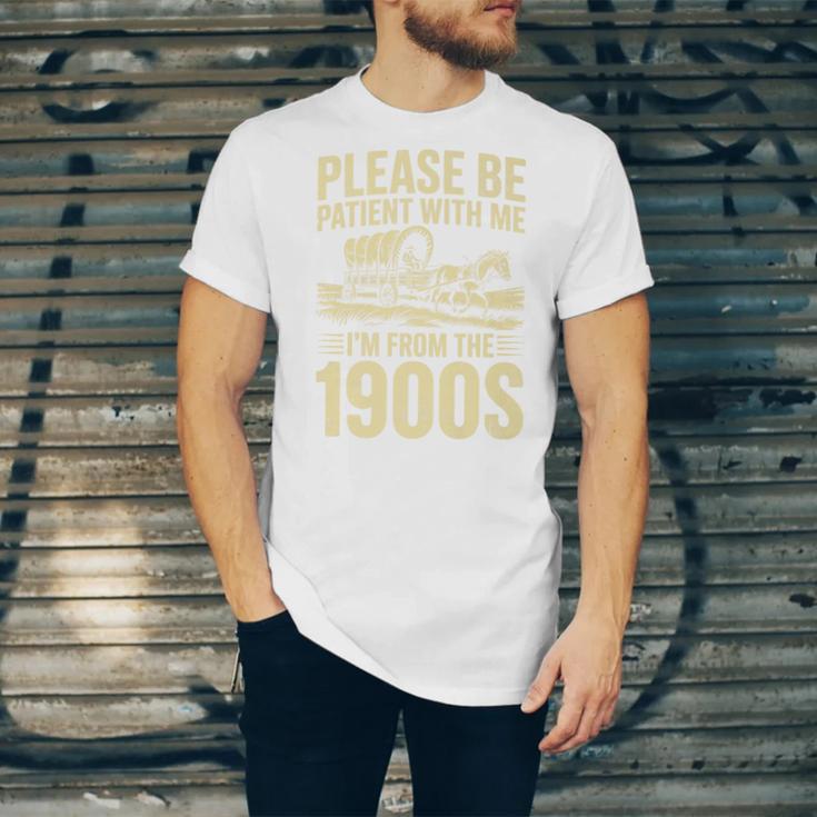 Please Be Patient I'm From The 1900s Over The Hill Premium Unisex Jersey T-Shirt