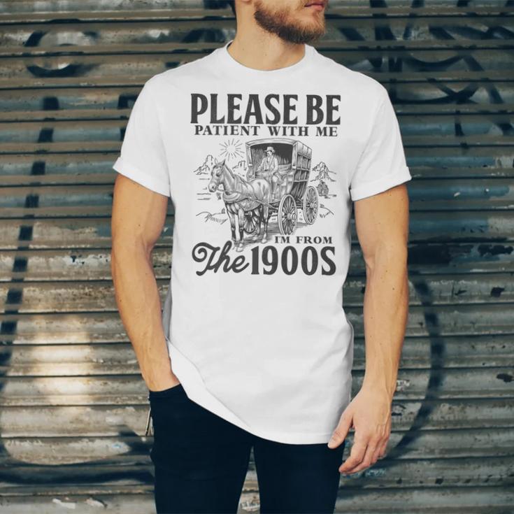 Please Be Patient I'm From The 1900s Horse Drawn Wagon Gifts Premium Unisex Jersey T-Shirt