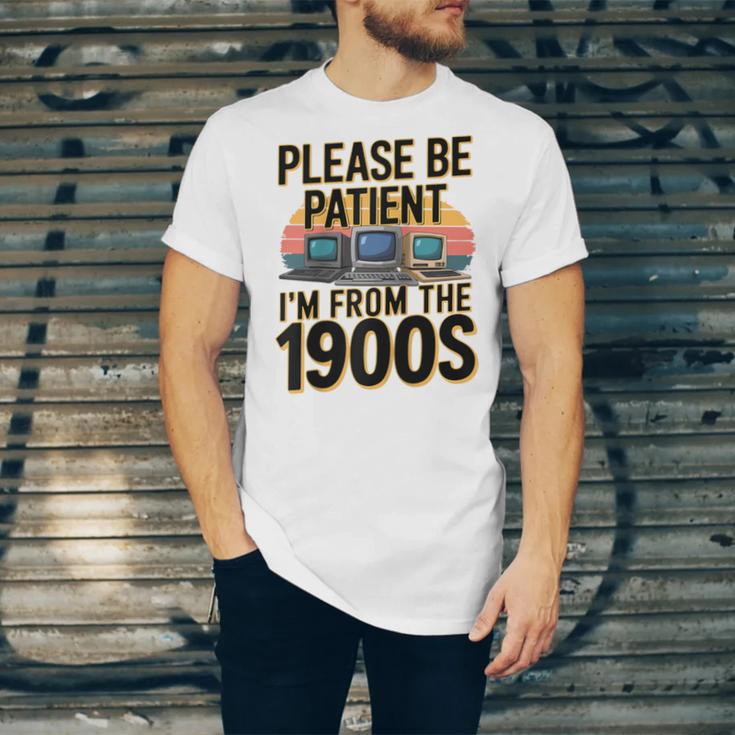 Please Be Patient I'm From The 1900s Retro Computer Raglan Baseball Tee Unisex Jersey T-Shirt