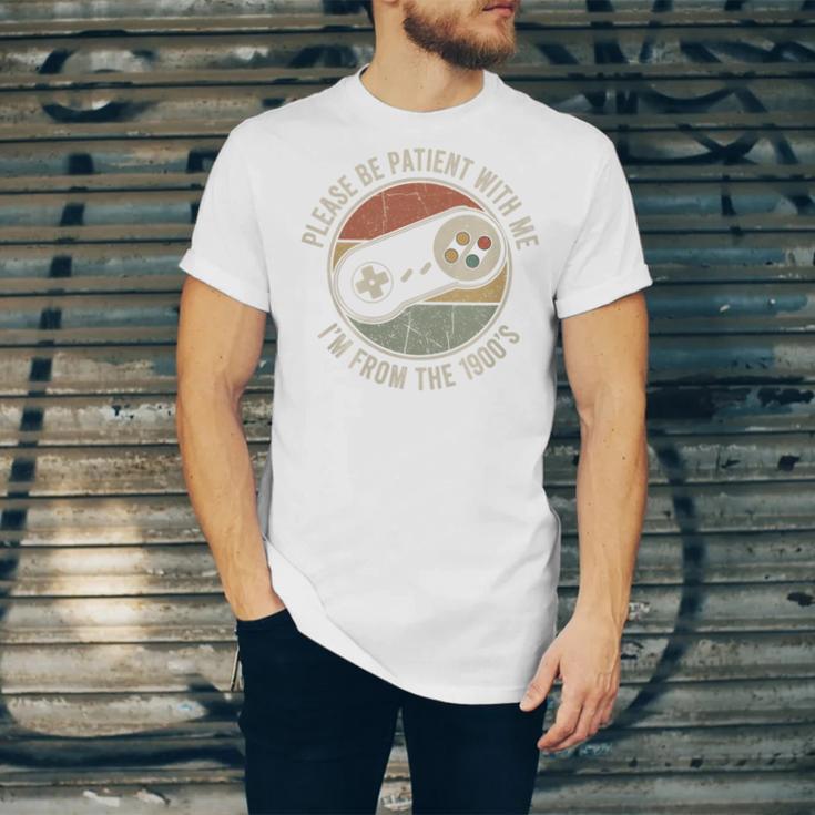 Please Be Patient With Me I'm From The 1900s Retro Gamer Premium Tri-Blend Unisex Jersey T-Shirt