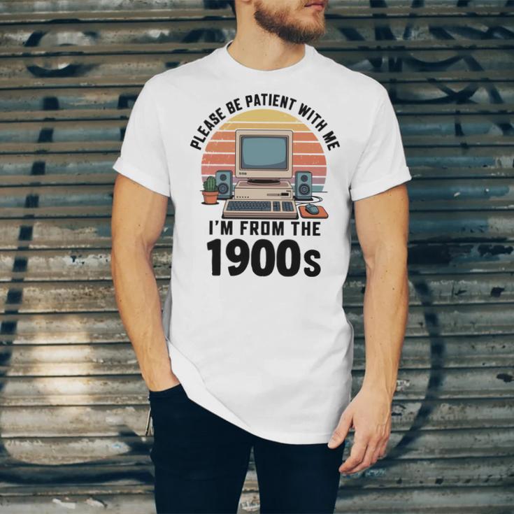 Please Be Patient I'm From The 1900s Retro Vintage Computer Unisex Jersey T-Shirt