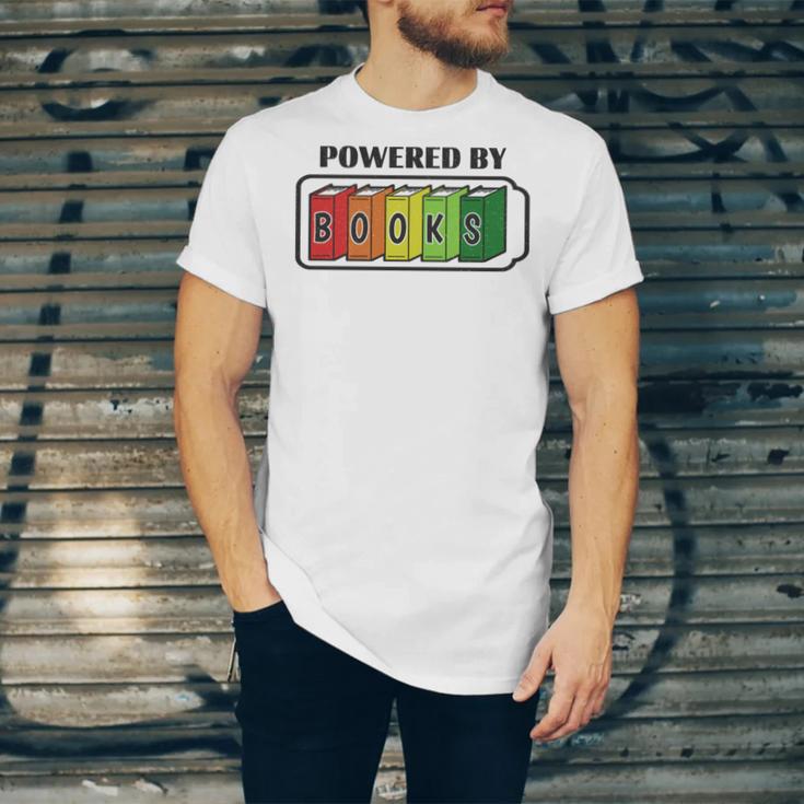 Powered By Books Bookworm Librarian Reading Unisex Jersey T-Shirt