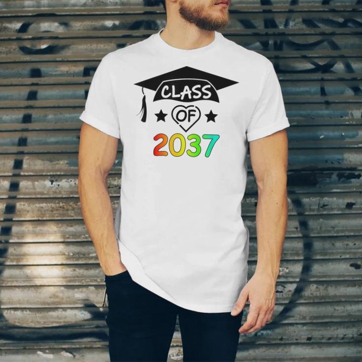 Pre-K -12th Grade Hand Prints Space Graduation Class Of 2037 Unisex Jersey T-Shirt