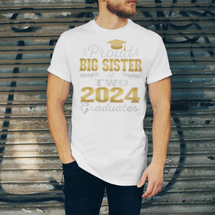 Proud Big Sister Of Two 2024 Graduate Class 2024 Graduation Premium Unisex Jersey T-Shirt