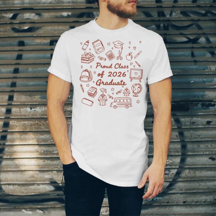 Proud Class Of 2026 Graduate Doodle Senior Graduation Premium Tri-Blend Unisex Jersey T-Shirt
