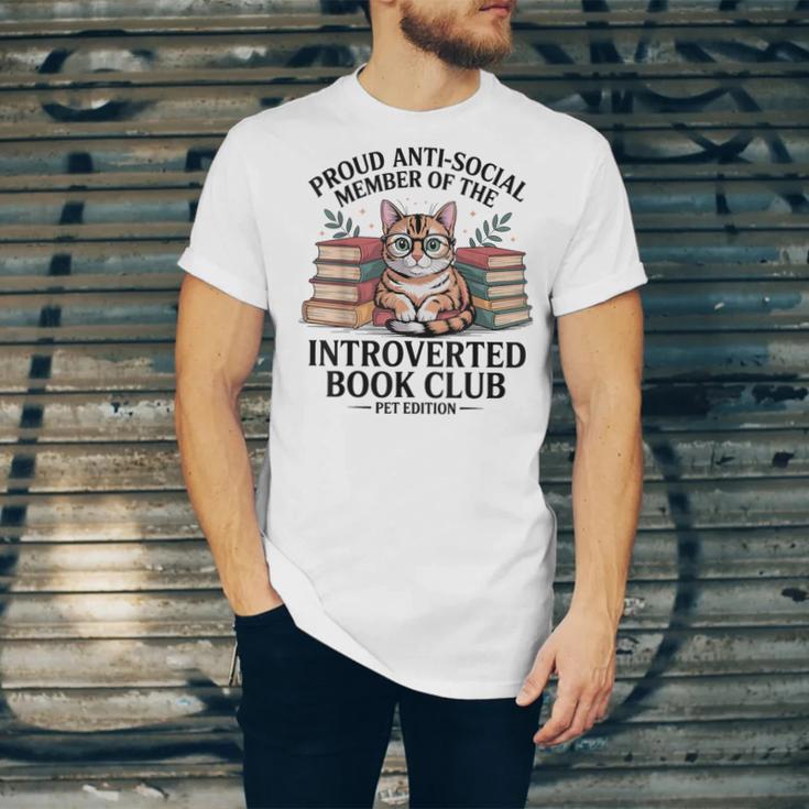 Proud Introverted Book Club Anti Social Reader Pet Cat Unisex Jersey T-Shirt Proud Introverted Book Club Anti Social Reader Pet Cat Unisex Jersey T-Shirt