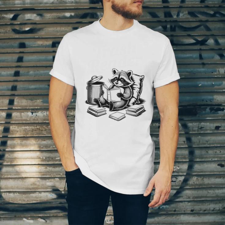 Raccoon Reading A Book Vintage Trash Reader Unisex Jersey T-Shirt