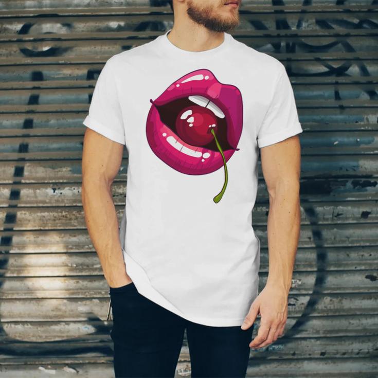 Rainbow Lips With a Cherry In The Mouth 80s Nostalgia Premium Tri-Blend Unisex Jersey T-Shirt Rainbow Lips With a Cherry In The Mouth 80s Nostalgia Premium Tri-Blend Unisex Jersey T-Shirt