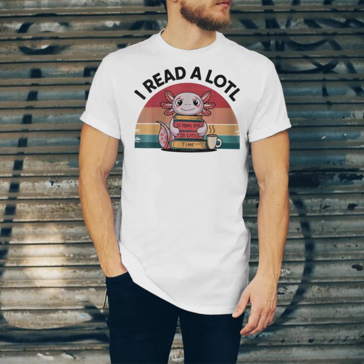I Read Alotl Axolotl Retro Reading Books Lover Vintage Unisex Jersey T-Shirt